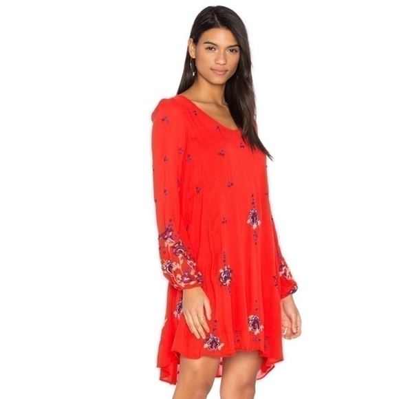 Free People Oxford Floral Embroidered Open Back Mini Dress - Picture 3 of 11